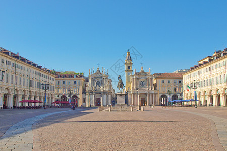 索卡罗广场都灵圣卡罗广场都灵圣卡罗广场托里诺巴洛克建筑背景