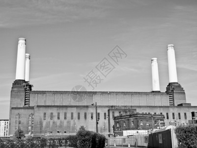 伦敦巴特西电力站英国伦敦巴特西发电站背景图片