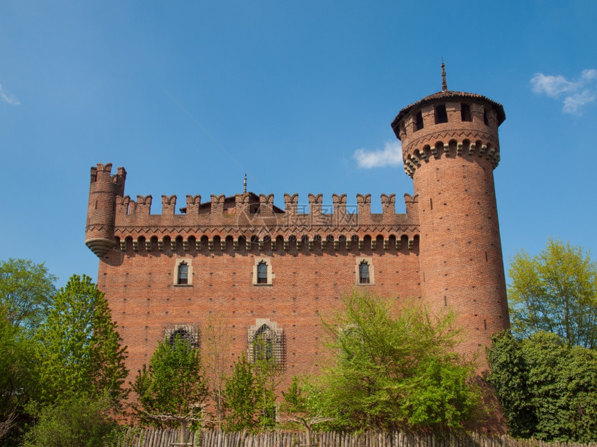 中世纪都灵城堡中世纪意大利都灵公园的中世纪城堡图片