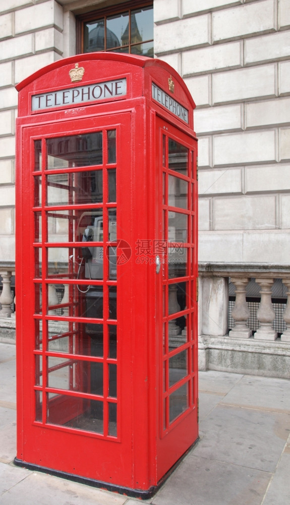 伦敦电话箱英国伦敦传统的红色电话箱图片