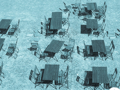 桌子dehors露天酒吧餐厅酒吧的桌椅酷蓝字图片