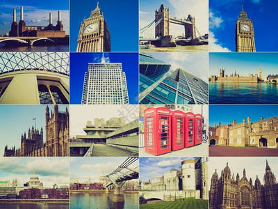 伦敦翻历史古老的伦敦地标包括大本圣保罗议会大厦等图片
