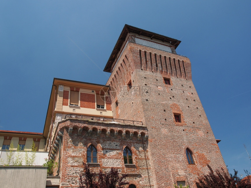 都灵附近SettimoTorinese的中世纪城堡塔图片