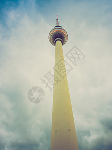 德国柏林的Fernsehturm电视塔图片