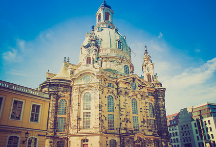 德累斯顿夫人德国德累斯顿圣母教堂背景图片