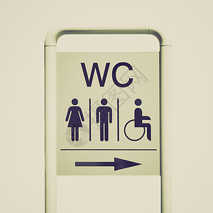 女温和与白隔绝的残疾女旧回看WC标志图片