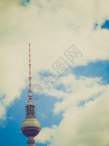 德国柏林的Fernsehturm电视塔背景图片