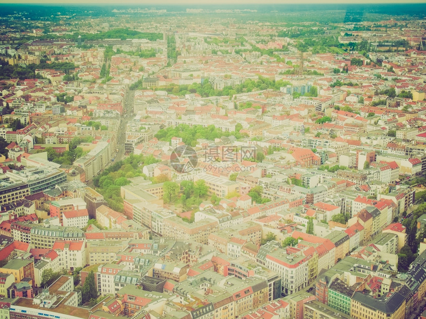 德国柏林市的空中观鸟视景图片