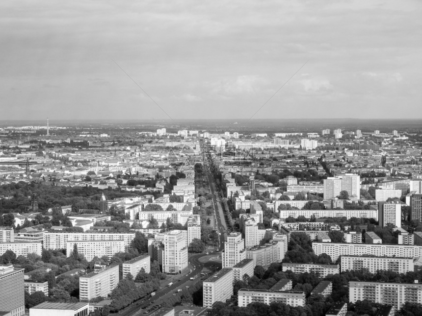 德国柏林市的Aeria黑色和白的德国柏林市图片