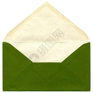 绿色信封隔绝白背景背景图片