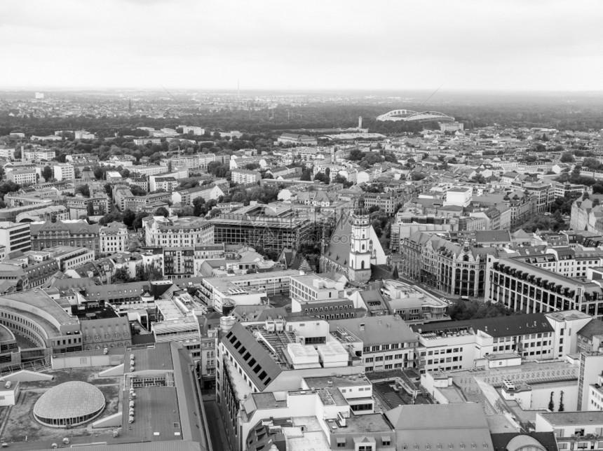 Leipzig空中观察德国Leipzig市空中观察黑白图片