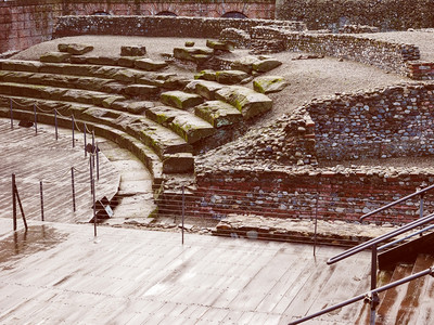 意大利都灵古罗马剧院老的罗马剧院老的废墟图片