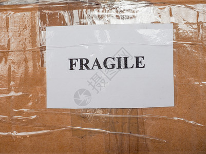 易碎标志用于邮寄递的纸箱包装袋裹上的易碎警告标签图片