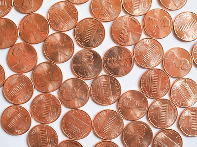 一元硬币1美分美元硬币美国1美分的货币图片