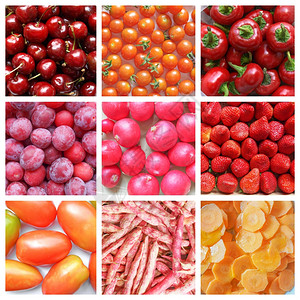 蔬菜食品组红水果和蔬菜包括樱桃西红柿梅萝卜大豆胡图片