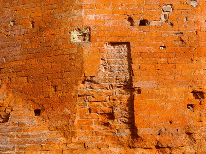 红砖墙旧的看起来古罗马红砖墙纹理作为背景很有用图片
