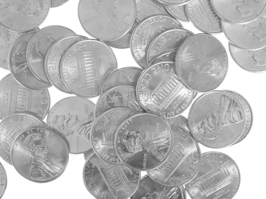 C美1小麦币以黑白和两种背景隔绝图片