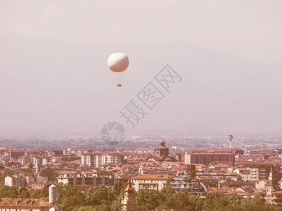 都灵古迹的空中观察意大利都灵市的空中观察见山古迹图片
