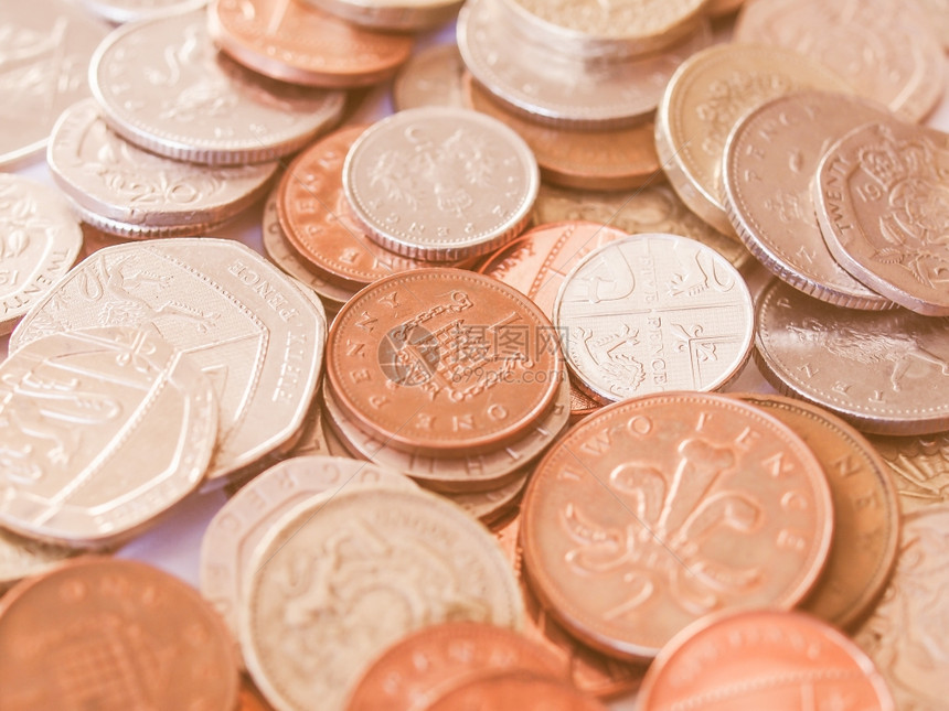 英镑硬币年份英镑货币的宏观图像图片