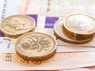 欧元和英镑货币年金明年高清图片