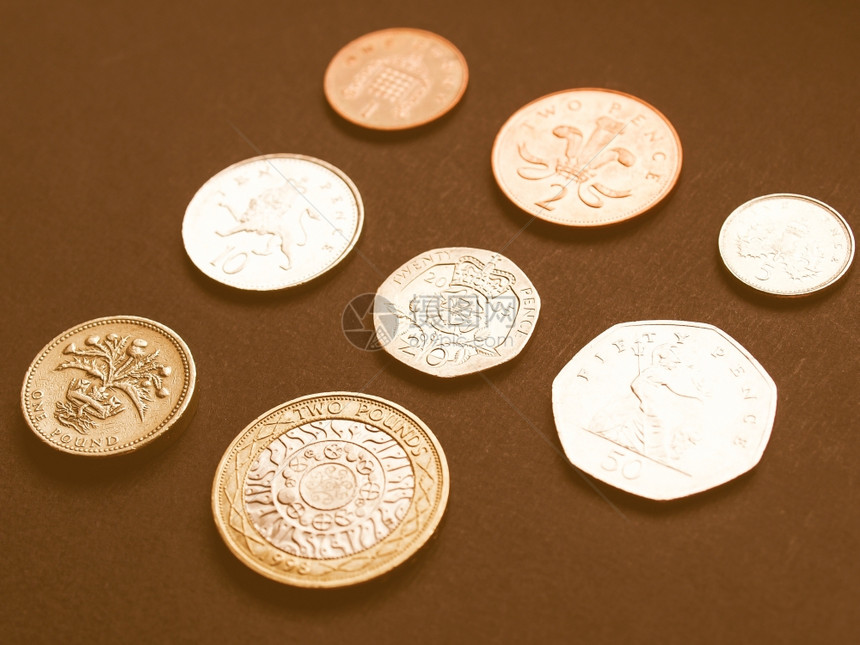 英国镑硬币货图片