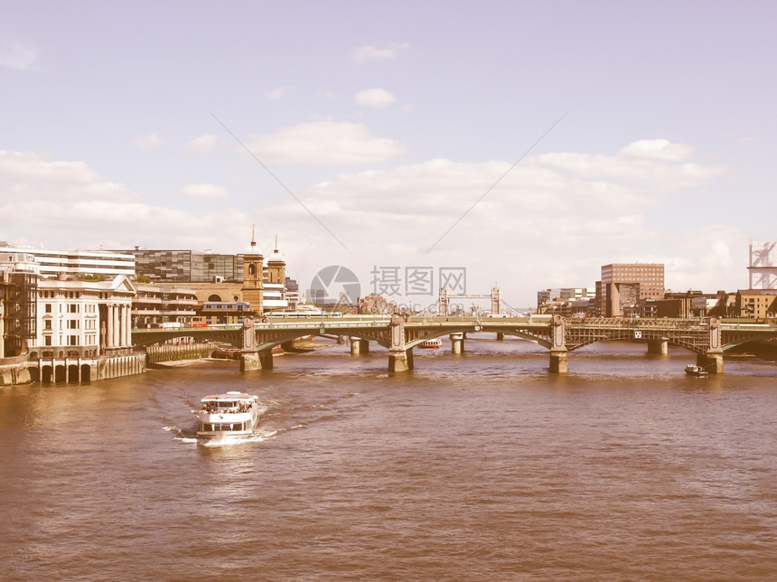 泰晤士河全景英国伦敦图片