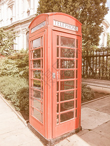 伦敦电话箱古年英国伦敦传统红色电话箱图片