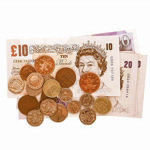 英国镑钞票和硬币年金细目图片