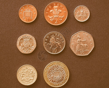 英国镑硬币联合王国货的年金范围图片