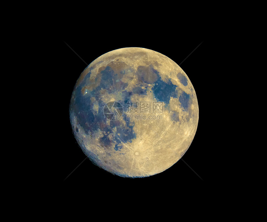 满月时用望远镜增强的颜色观测满月时用天文望远镜观测满月时用大增强的颜色显示地形表面的真实颜色图片