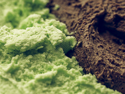 薄荷巧克力冰激凌复古去饱和薄荷巧克力味冰淇淋的复古去饱和细节图片