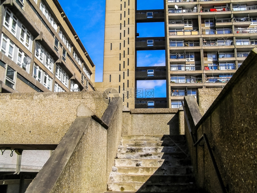 TrellickTowerHHRDR高动态范围伦敦HDS在有标志新残酷主义建筑图片