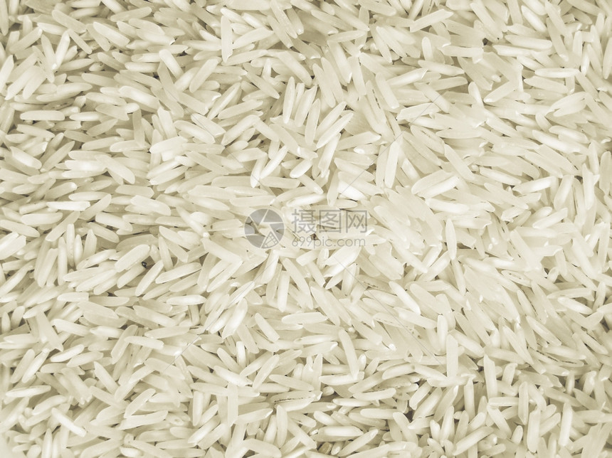Basmati照片的原状与饱和不Vintage与饱和不的印度Basmati稻米照片图片