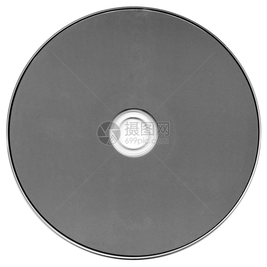 CD或DVD用于音乐数据视频录制灰色标签白背景图片