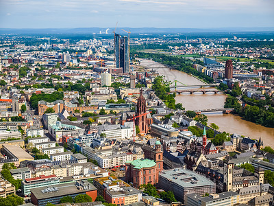 人类发展报告对德国美因法兰克福市的空中观察背景图片
