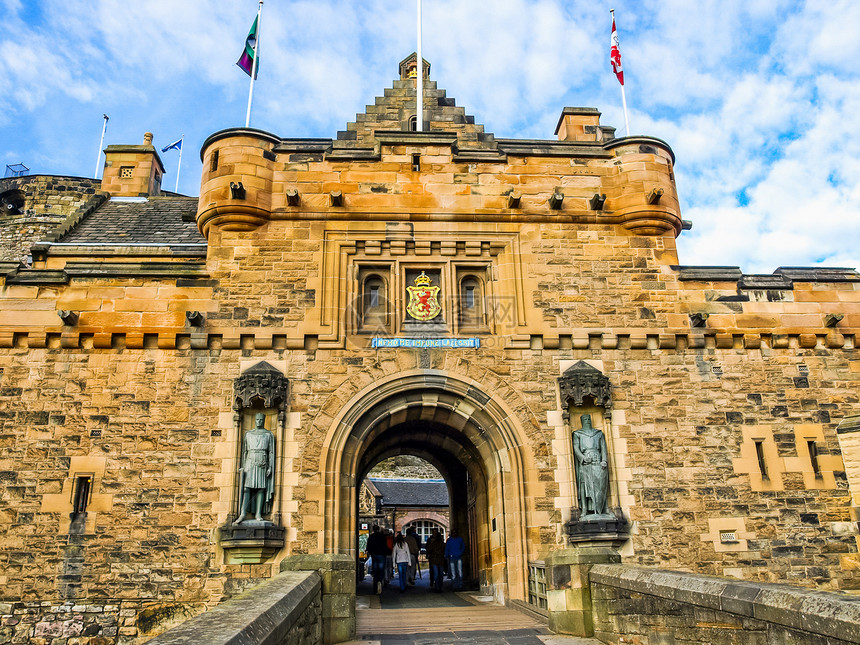 爱丁堡HDR高动态范围HDR爱丁堡城堡在苏格兰大不列颠英国图片