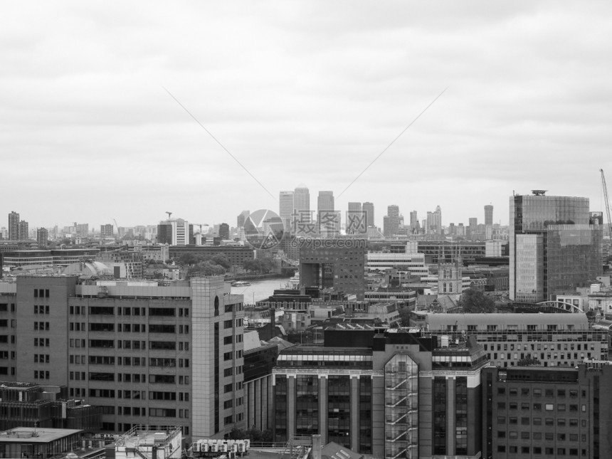 伦敦航空视图英国伦敦市的空中视图黑白图片