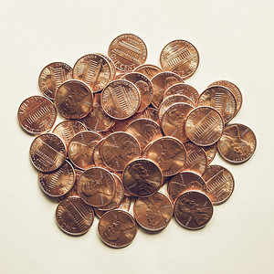 老式美元硬币1美分仿古的美元硬币美国1美分的货币图片