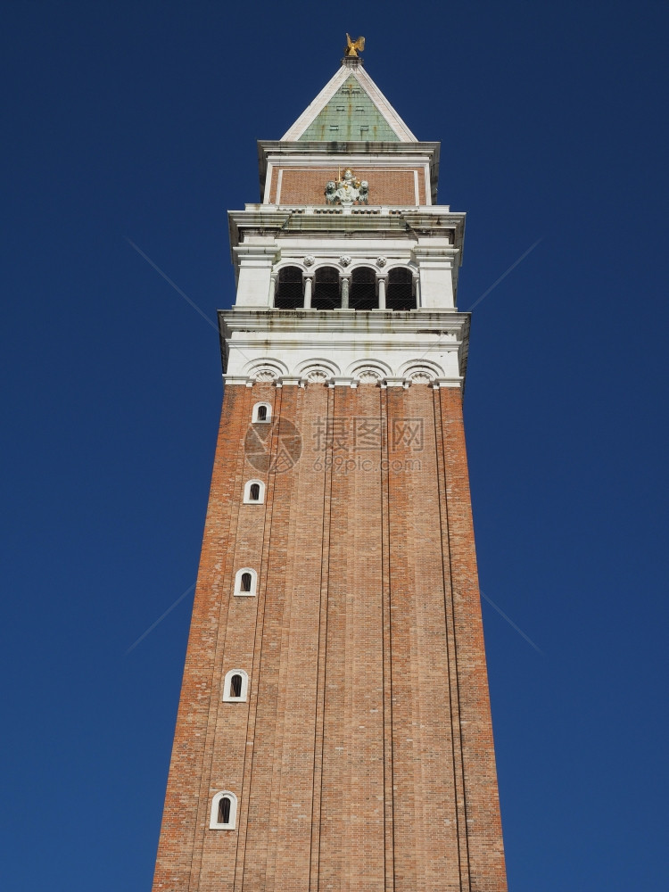 意大利威尼斯圣马克广场CampanileSanMarco意指圣马克教堂尖塔图片