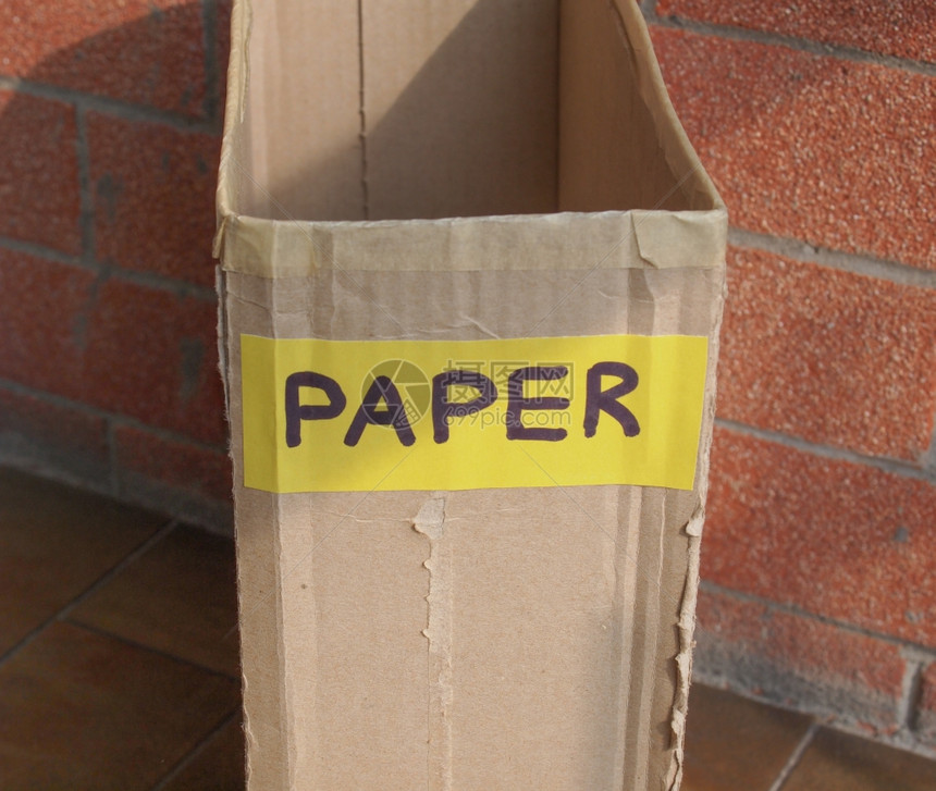废纸容器物akaLitterbin垃圾桶或废物仅用于纸张废物分类图片