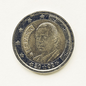 2欧元硬币洲货西班牙2欧元硬币图片