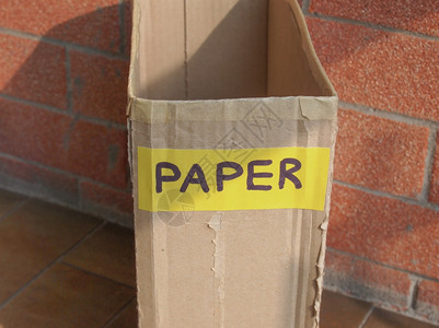 废纸容器物akaLitterbin垃圾桶或废物仅用于纸张废物分类背景图片