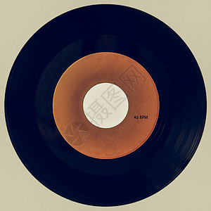 维新旧的看唱片与世隔绝维新旧的看唱片仿制音乐录介质45rpm单橙色标签与白隔绝背景图片