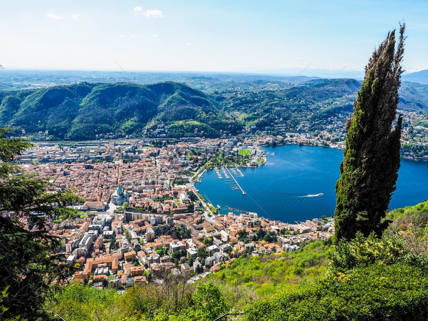 ComoHDR空中观察从Brunate山HDR看到意大利Como湖空中观察从Brunate山HDR看到图片
