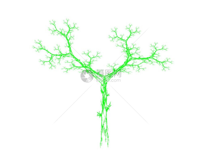 绿色分形背景GreenBarnsley设置粗体抽象分形插图用作背景图片