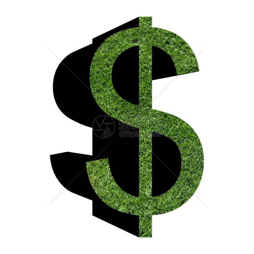 白上孤立的绿色商业符号usdusa美元符号以草质表示绿色商业符号以白色背景孤立的绿商业图片