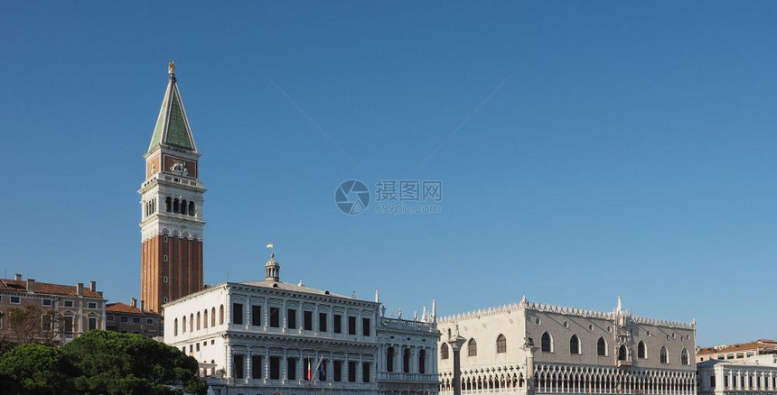 圣马克广场见威尼斯的福伦圣马克盆地可广场指克见意大利威尼斯的圣马尔科盆地图片