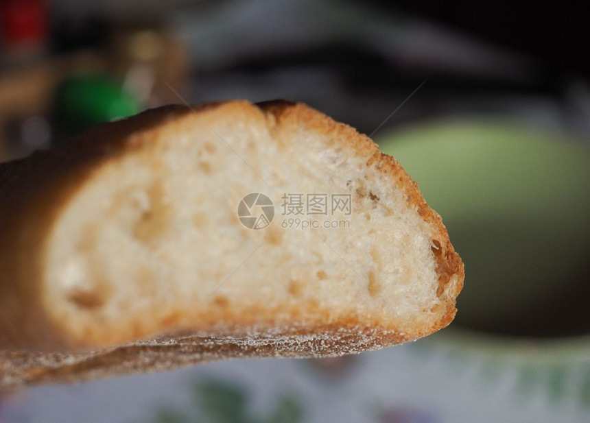 面包主食用粉和水的制成烘烤有用具复制空间的背景图片