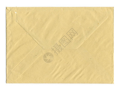 白色上孤立的黄信封或小包用于邮件寄白色背景上孤立的信封图片