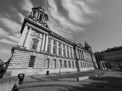 贝尔法斯特市政厅黑色和白英国贝尔法斯特市政厅图片
